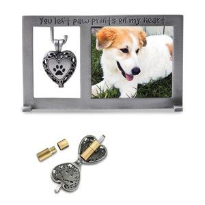 Pet Memorial Ash Holder Heart Locket with Photo Frame
